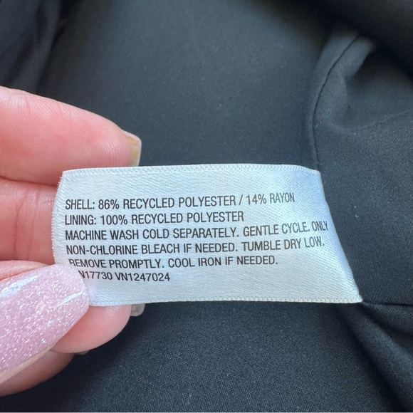 A New Day Satin Black Oversized Jacket Double Breasted Blazer XS - Picture 5 of 7